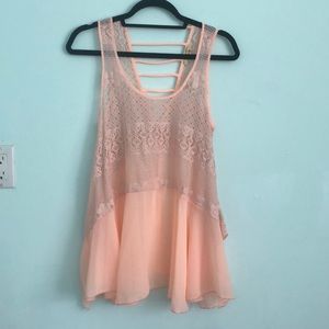 Peach Summer Flowy Top